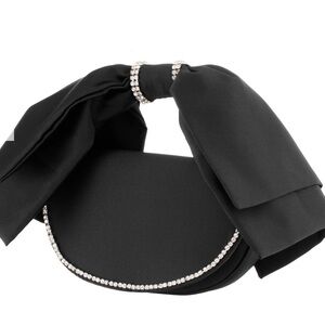 Elegant Black Handbag with Rhinestone Accents